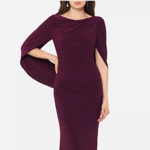 Betsy & Adam Purple Size 6 Gown Formal Dress Sleeves